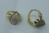 NGR68 12*16mm - 13*18mm freeform plated druzy agate rings