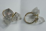 NGR75 13*18mm - 15*20mm faceted nuggets white crystal rings