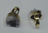 NGR86 15*20mm - 20*25mm freeform druzy amethyst gemstone rings