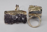 NGR90 22*30mm - 20*40mm freeform druzy amethyst gemstone rings