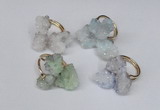 NGR99 15*20mm - 20*25mm nuggets plated druzy quartz rings