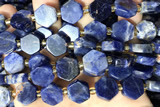 NUGG127 15 inches 14mm hexagon sodalite gemstone beads