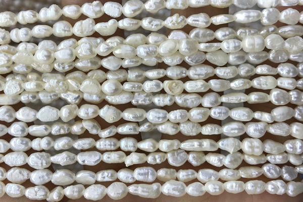 PEAR07 14 inches 3mm – 4mm white freshwater pearl beads