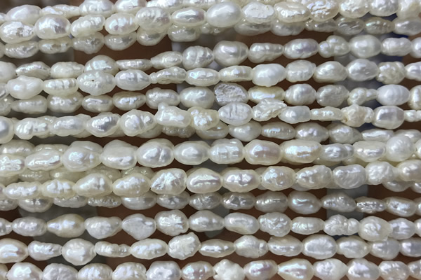 PEAR09 14 inches 3mm – 4mm white freshwater pearl beads