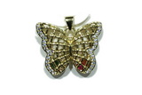 Pend133 20*25mm copper butterfly pendant pave zirconia gold plated