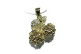 Pend136 15*18mm copper pendant pave zirconia gold plated