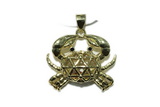 Pend138 20*25mm copper crab pendant gold plated