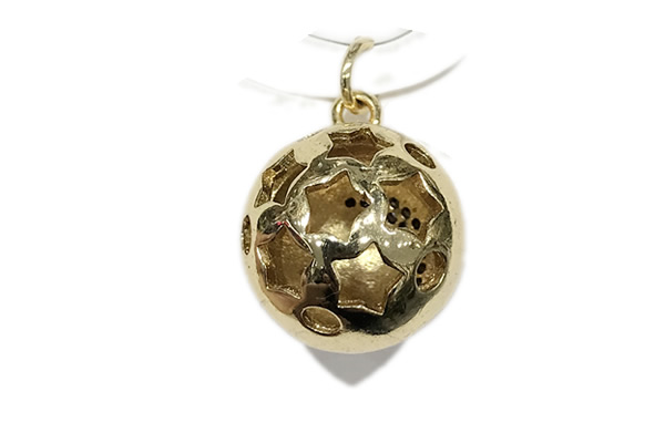 Pend148 14mm copper ball pendant gold plated