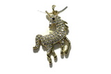 Pend168 20*27mm copper horse pendant pave zirconia gold plated