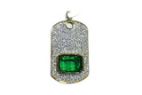 Pend171 24*38mm copper pendant pave zirconia gold plated