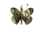 Pend173 20*25mm copper butterfly pendant pave zirconia gold plated