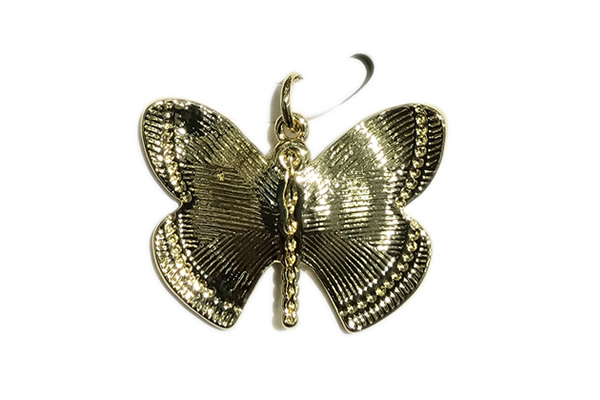 Pend173 20*25mm copper butterfly pendant pave zirconia gold plated