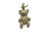 Pend188 18*26mm copper bear pendant pave zirconia gold plated