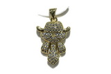 Pend189 17*22mm copper pendant pave zirconia gold plated