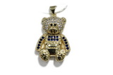 Pend205 20*25mm copper bear pendant pave zirconia gold plated