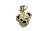 Pend207 14*20mm copper bear pendant pave zirconia gold plated