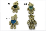 Pend248 20*30mm copper bear pendant pave zirconia gold plated