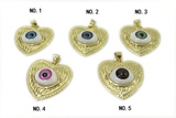 PEND30 25mm copper evil eye pendant gold plated