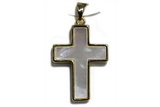 Pend39 18*25mm copper cross pendant pave shell zirconia gold plated