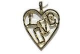 Pend58 35*40mm copper heart pendant gold plated