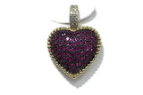 Pend71 19mm copper heart pendant pave zirconia gold plated