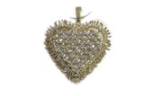 Pend76 37mm copper heart pendant pave zirconia gold plated