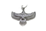 Pend82 20*42mm copper eagle pendant pave zirconia silver plated