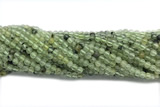 QUAR05 15 inches 4mm round green rutilated quartz gemstone beads