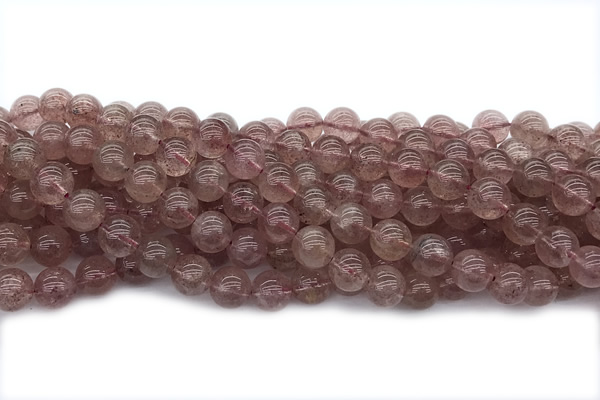 QUAR33 15 inches 10mm round strawberry quartz gemstone beads