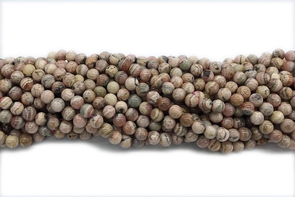 RHOD05 15 inches 6mm round rhodochrosite gemstone beads