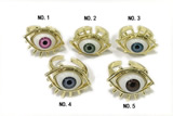 RING05 18*25mm copper evil eye rings gold plated