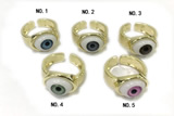 RING07 12*18mm copper evil eye rings gold plated