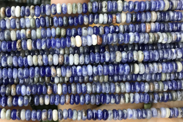 ROND197 15 inches 2*4mm rondelle blue spot stone gemstone beads