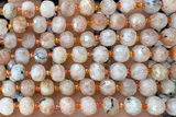 ROND213 15 inches 6*8mm faceted rondelle sunstone gemstone beads