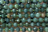 ROND224 15 inches 6*8mm faceted rondelle moss agate gemstone beads