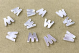 Shel37 10*10mm Natural White Shell Alphabet Letter Pendant