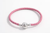 Silv01 18cm leather cord bracelet & 9mm 925 sterling silver