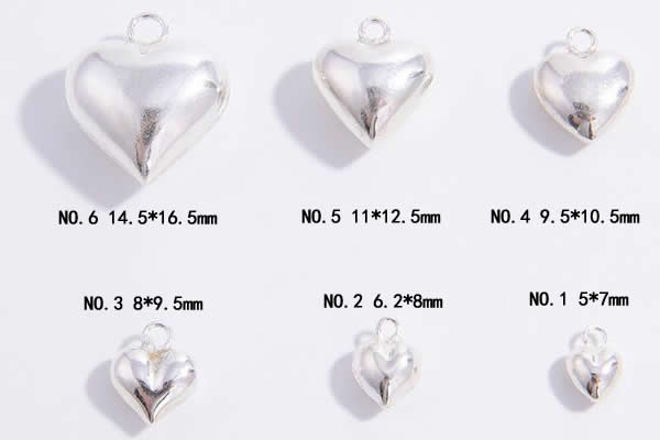 Silv07 5*7mm ~ 14.5*16.5mm 925 sterling silver heart pendant