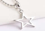 Silv121 15*23.5mm 925 Sterling Silver Star Pendant