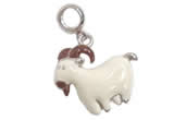 Silv168 17.3*23.2mm 925 Sterling Silver Sheep Pendant Enamel Plated