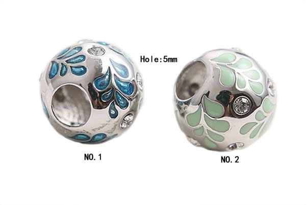 Silv178 11*12mm 925 Sterling Silver Beads Enamel Plated