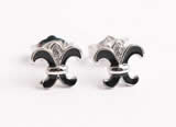 Silv199 7.2*8.1mm 925 Sterling Silver Stud Earrings Enamel Plated