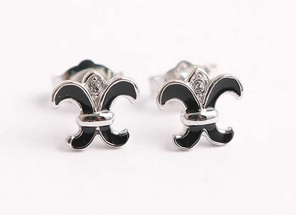 Silv199 7.2*8.1mm 925 Sterling Silver Stud Earrings Enamel Plated