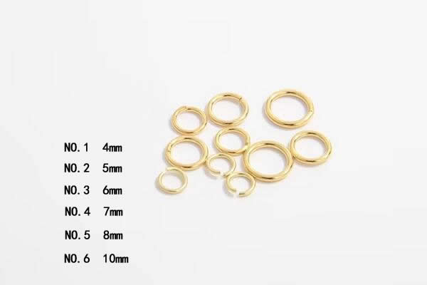 Silv74 4mm – 12mm 925 Sterling Silver Open Jump Ring Gold Plated