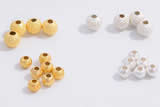 Silv15 2.5*3mm, 3.8*4.2mm 925 Sterling Silver Matte Beads Plated