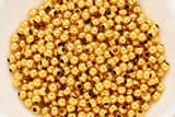 Silv24 2mm, 2.5mm, 3mm, 4mm 925 Sterling Silver Beads Gold Plated