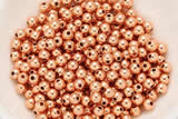 Silv26 2mm, 2.5mm, 3mm, 4mm 925 Sterling Silver Beads Rose Gold Plated