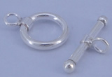 SSC06 5pcs 10mm donut 925 sterling silver toggle clasps