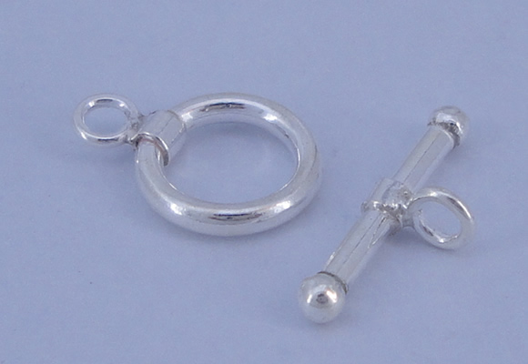 SSC06 5pcs 10mm donut 925 sterling silver toggle clasps