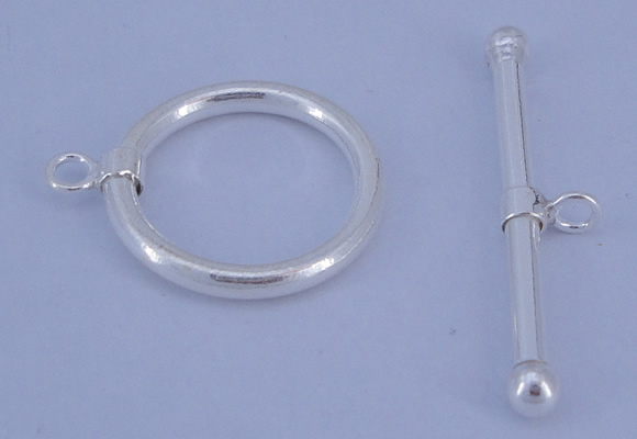 SSC07 5pcs 22mm donut 925 sterling silver toggle clasps